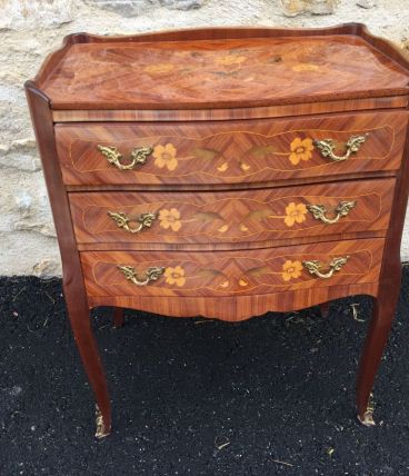 commode marqueterie fleurs