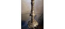 lampe bronze art deco  1930  globe clichy  bleu moucheter bl