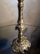 lampe bronze art deco  1930  globe clichy  bleu moucheter bl