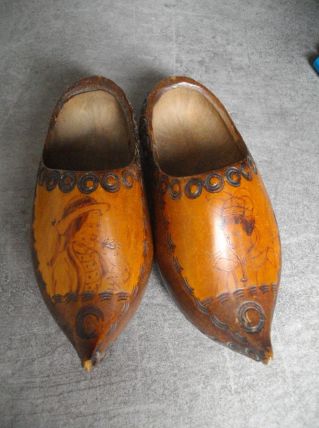 lot de 2 paires de sabots en bois déco