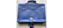 cartable cuir bleu pour cadre vélo homme