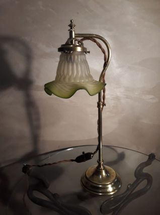 lampe reglable laiton style art déco en laiton et tulipe ver