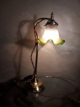 lampe reglable laiton style art déco en laiton et tulipe ver