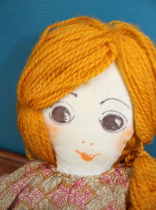 ANCIENNE GRANDE POUPÉE DE CHIFFON DE SALON ANNÉE 60-70