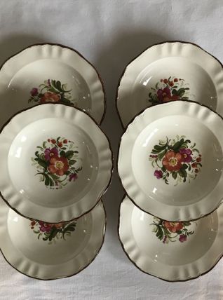 Série de 6 assiettes - en  faience