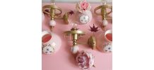 Applique en opaline rose