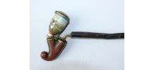 Pipe ancienne allemande en porcelaine décor scène campagne