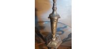 grande lampe bronze  argenté 1900 art nouveau  avec son abat