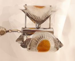 Lustre chromé avec verre murano 