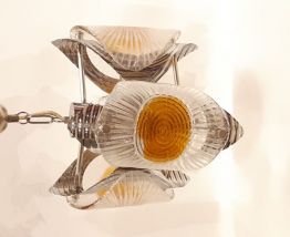 Lustre chromé avec verre murano 