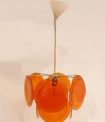 Lustre avec 10 disques orange 