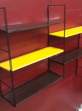 etagere string 3 montants noir mat dorsadé  avec 5 tablettes