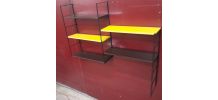 etagere string 3 montants noir mat dorsadé  avec 5 tablettes