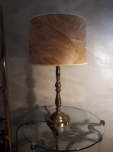 grande lampe laiton et bois 1970 très élégante 60x35cm  mise