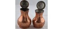 Lot de deux petites théières en cuivre