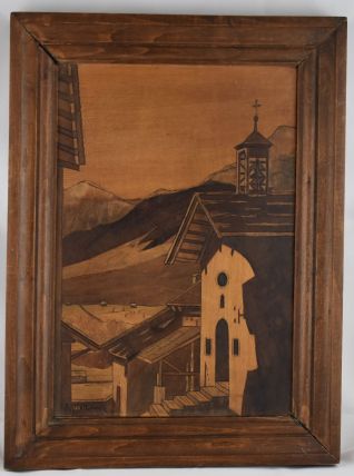Marqueterie bois de Pralognan-la-Vanoise