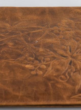 Jaquette couvre-livre art nouveau en cuir