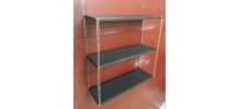 Etagere vintage string black mat et montants torsadé or. 49x