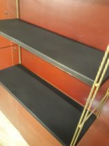 Etagere vintage string black mat et montants torsadé or. 49x
