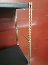 Etagere vintage string black mat et montants torsadé or. 49x