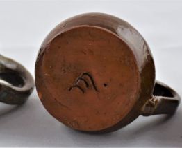Lot de 3 pots à crème poterie brune