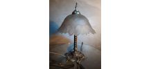 lampe  bronze et laiton art nouveau  1900 a 30s    39x29cm
