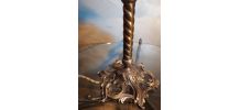 lampe  bronze et laiton art nouveau  1900 a 30s    39x29cm