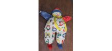 ANCIENNE PELUCHE ALPHABET COROLLE CLOWN