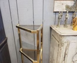 Console en laiton et verre, années 70