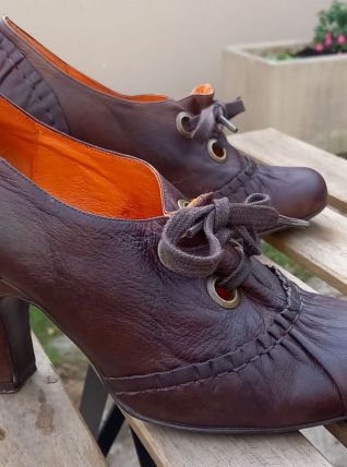 DERBIES CUIR TALONS BOBINES ESPRIT VINTAGE