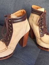 BOTTINES ESPRIT VINTAGE CUIR ET DAIM