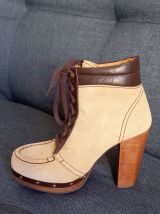 BOTTINES ESPRIT VINTAGE CUIR ET DAIM