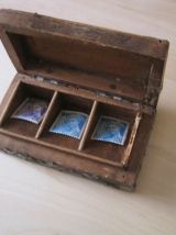 2 Petites boites en bois et métal art déco 1930