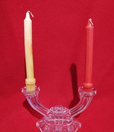 Bougeoir en verre 