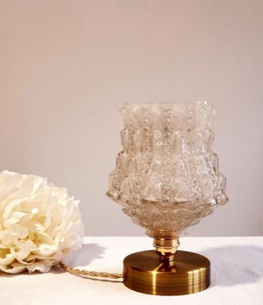 Lampe à poser globe verre vintage 