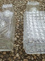 lot de 2 anciens flaçons en  verre , vintage