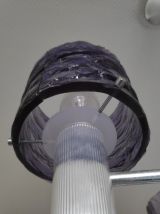 lustre vintage en plexi violet et métal chromé