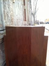 rare fauteuil club slezak en noyer massif époque art déco. 