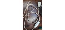 prise electrique et cordon torsadé creme  pour lampe vintage