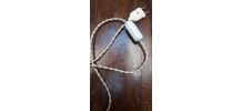 prise electrique et cordon torsadé creme  pour lampe vintage