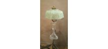 ampe pied tout en verre moulé ,et vasque  en  vichy vert d e