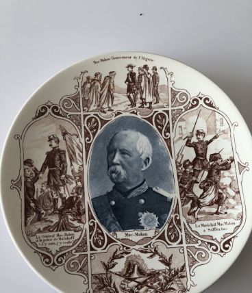 Ancienne assiette Sarreguemines Président Mac Mahon