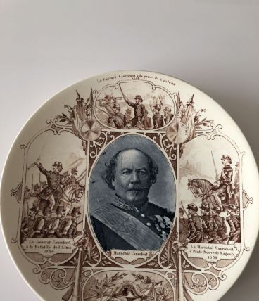 Ancienne assiette Sarreguemines Maréchal Canrobert