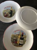 3 assiettes a fromage vintage
