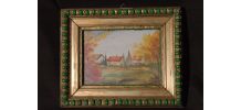 D LEGRIX PEINTRE tableau encadrée paysage gouache