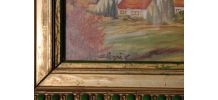 D LEGRIX PEINTRE tableau encadrée paysage gouache