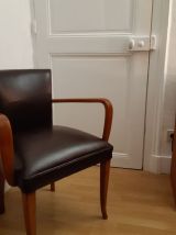 Fauteuil Bridge Début XX - rénové cuir