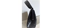Sac à Main vintage noir Cuir façon Croco