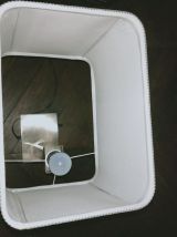 Lampe de bureau années 60 en alu brossé et tissu d'éditeur
