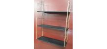 Etagere  string( tomado) 1950 a 1960 or et black mat, vintag